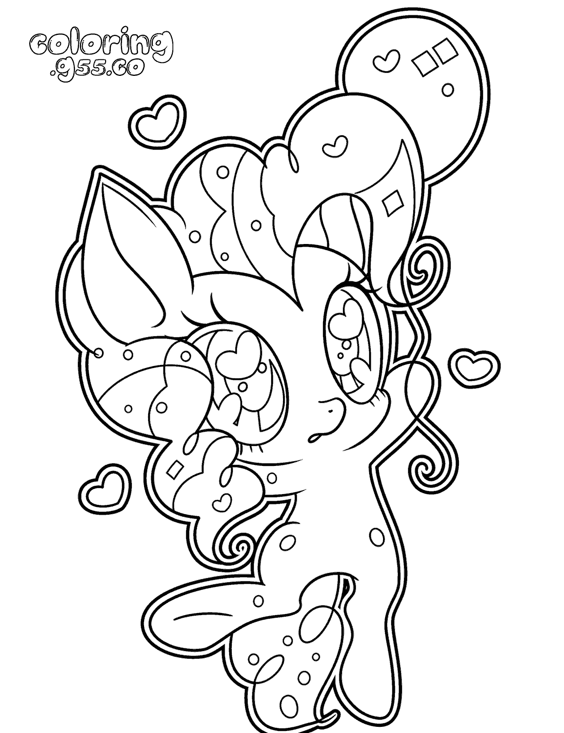 chibi my little pony cute hearts pinkie pie pop art line art