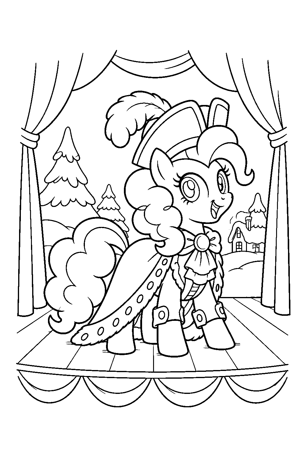 my little pony pinkie pie dressed as chancellor puddinghead on the hearth s warming stage line art