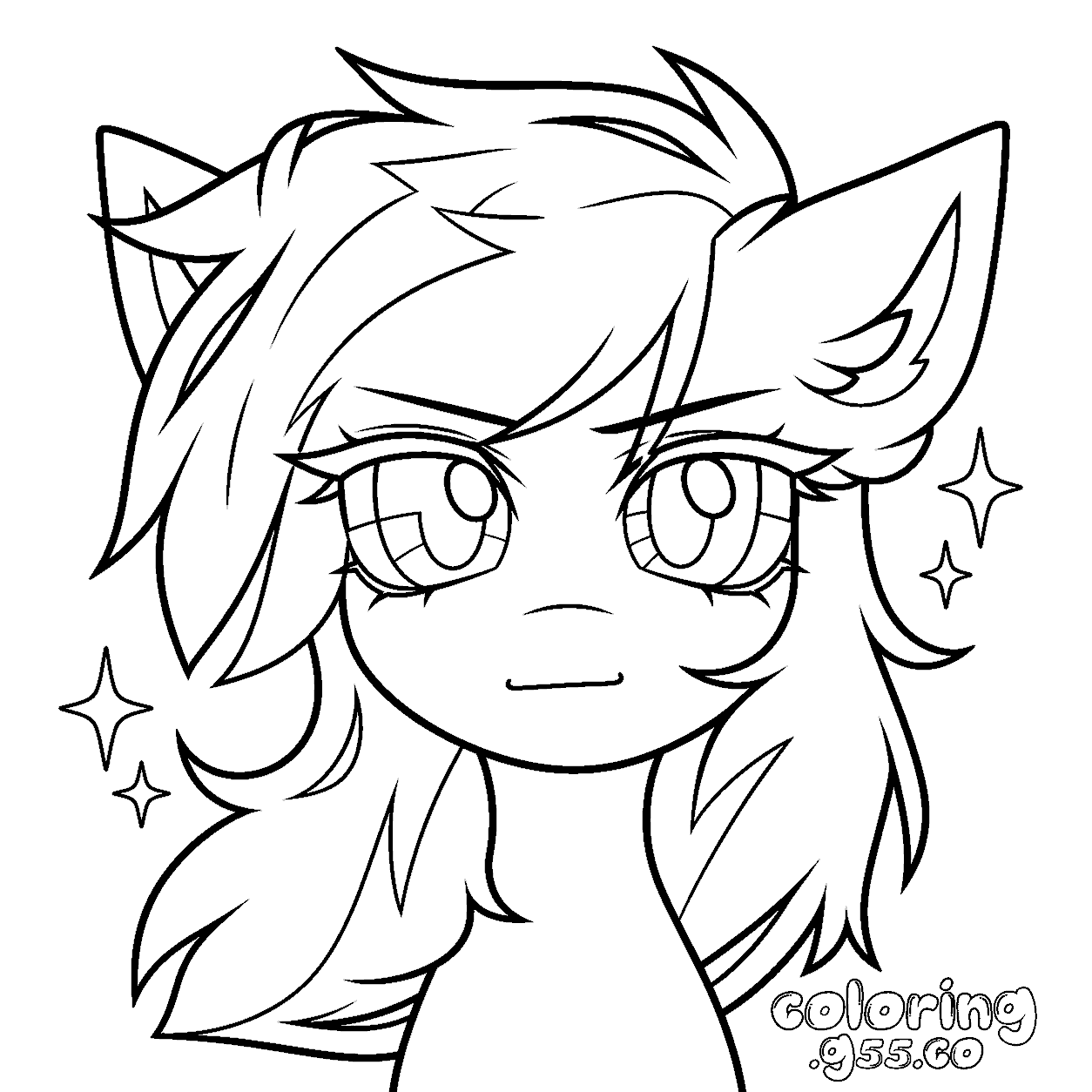 anime style my little pony rainbow dash portrait line art outline