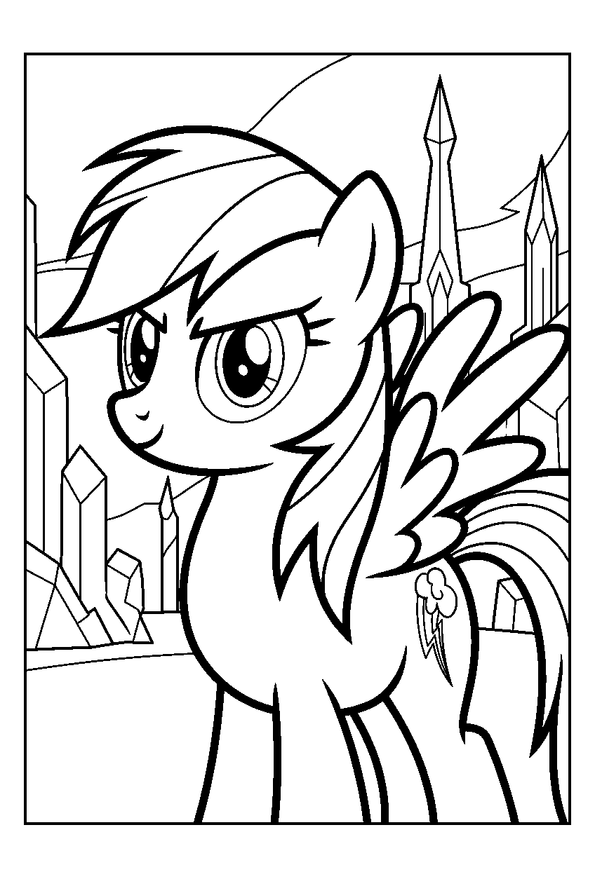 my little pony rainbow dash in crystal empire line art