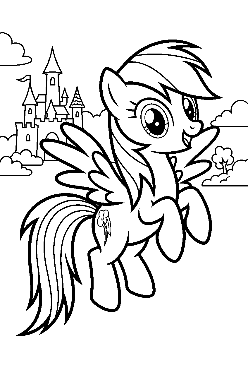 my little pony rainbow dash in magical kingdom line art