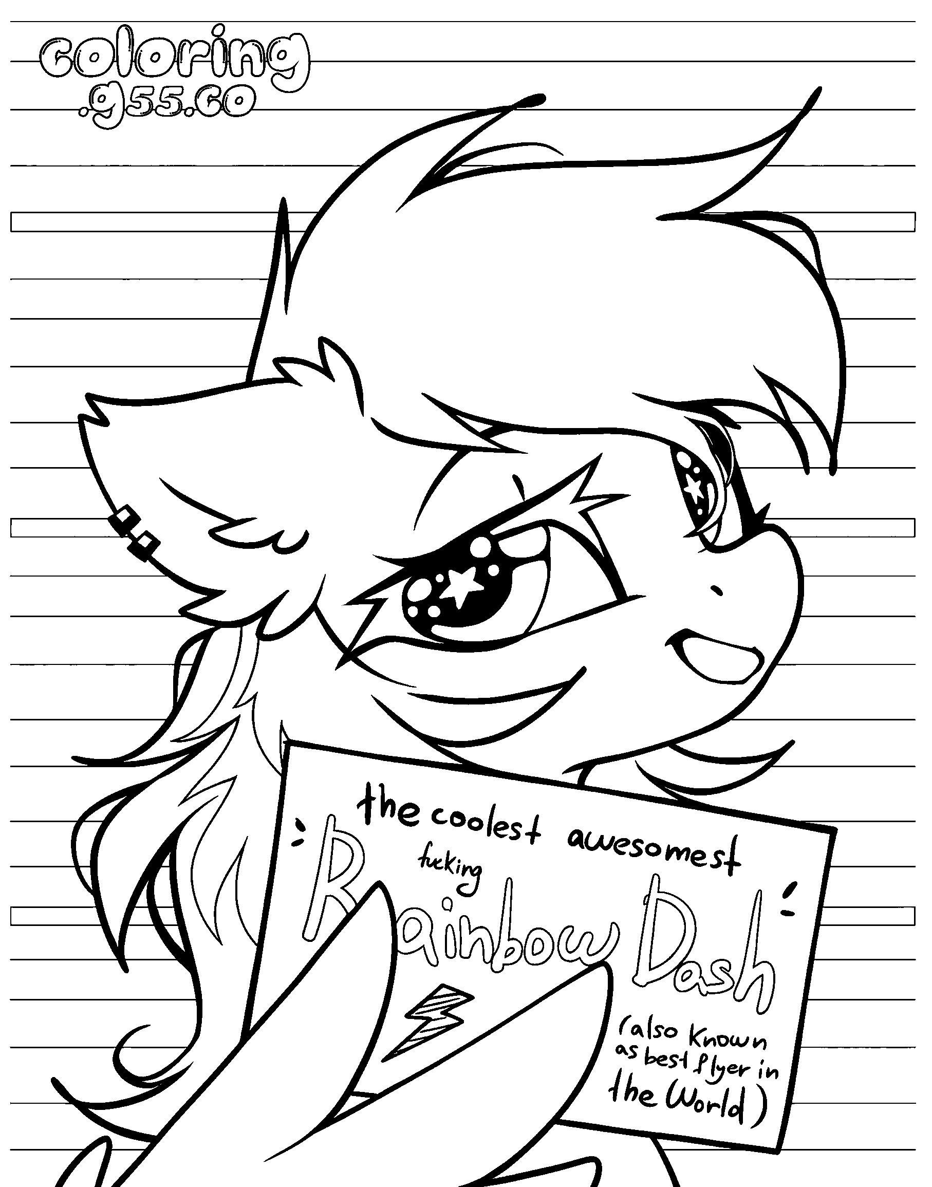 my little pony rainbow dash mugshot line art
