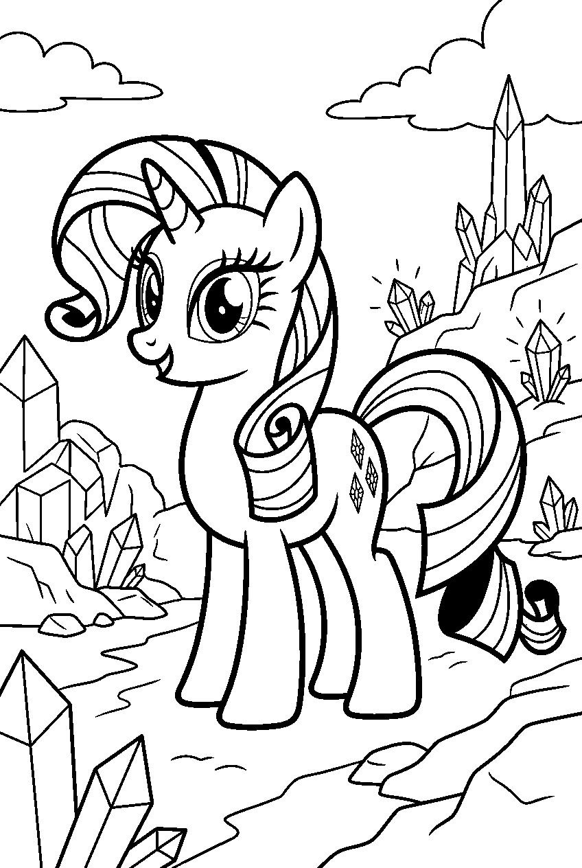 my little pony rarity in crystal valley line art