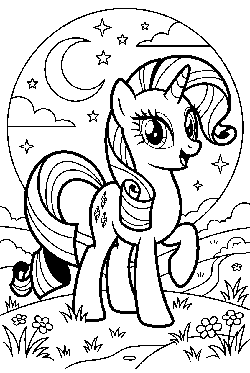 my little pony rarity in starlight meadow line art