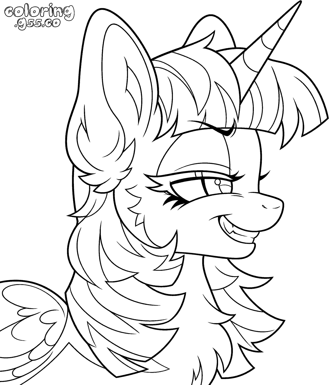 cool my little pony smirking twilight sparkle alicorn portrait line art pdf