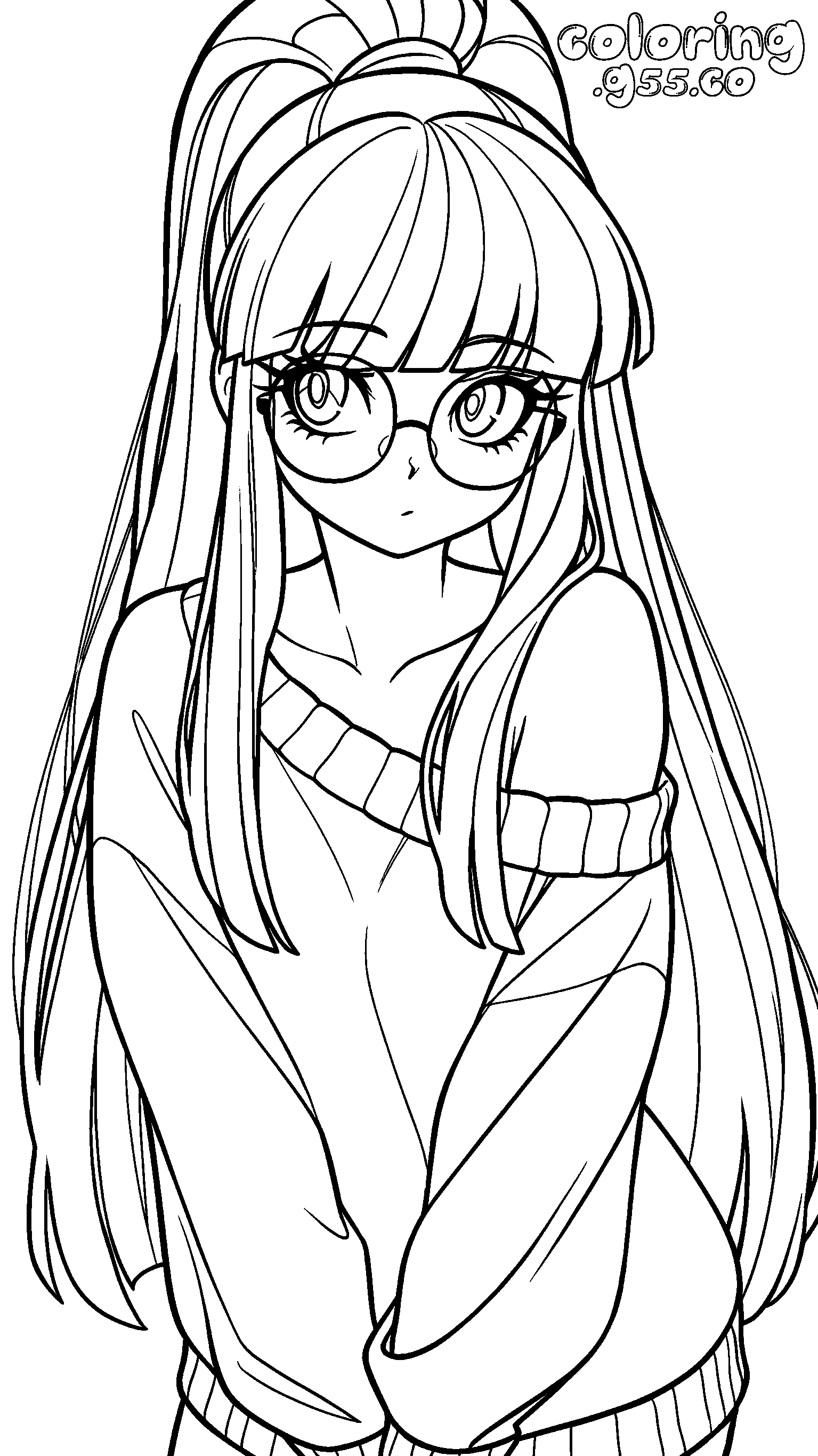 equestria girls anime style twilight sparkle glasses line art