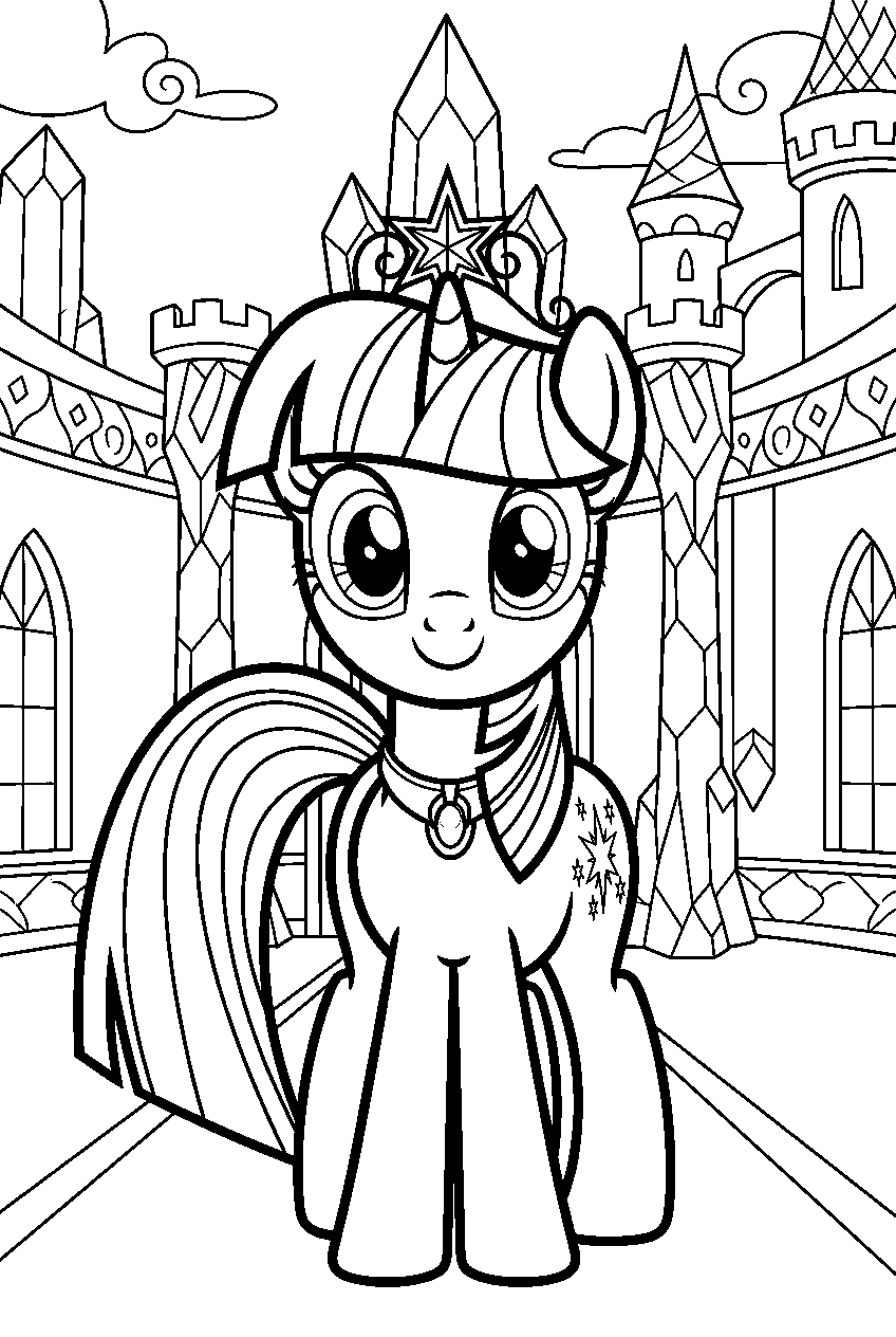 my little pony twilight sparkle in crystal castle line art