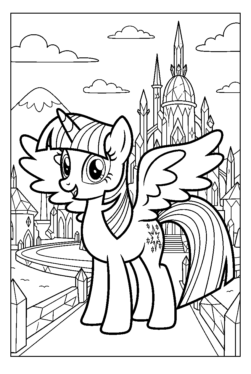 my little pony twilight sparkle in crystal empire line art