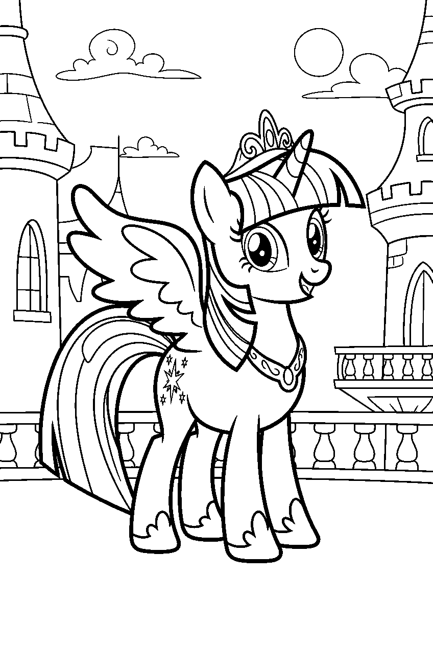 my little pony in canterlot castle line art