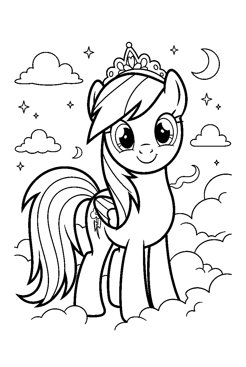 my little pony in cloud kingdom line art