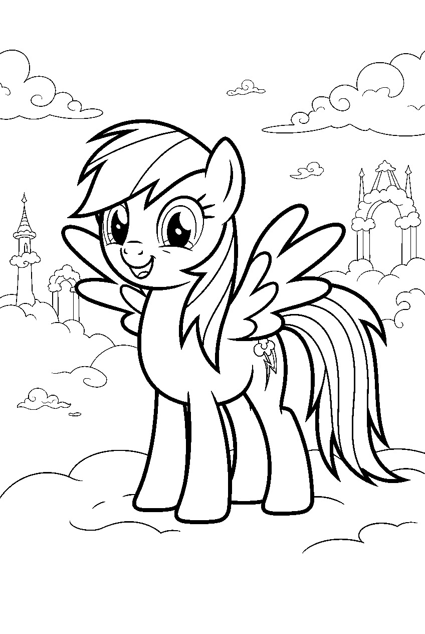 my little pony in cloudsdale line art