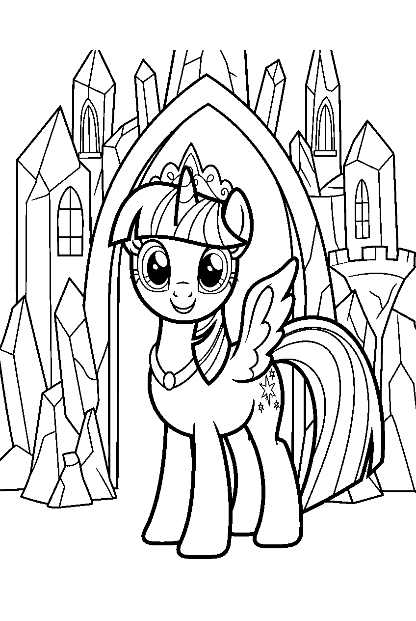 my little pony in crystal castle line art
