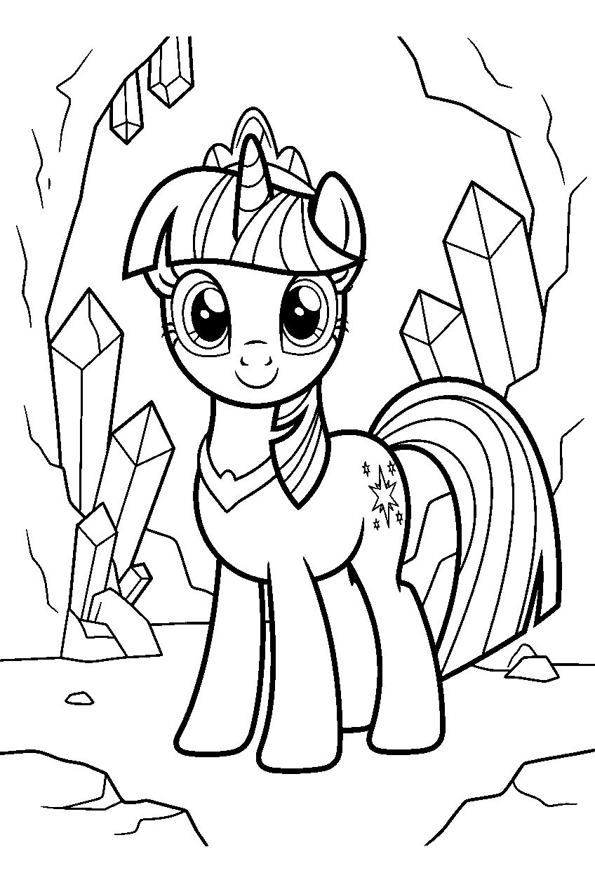 my little pony in crystal cave line art