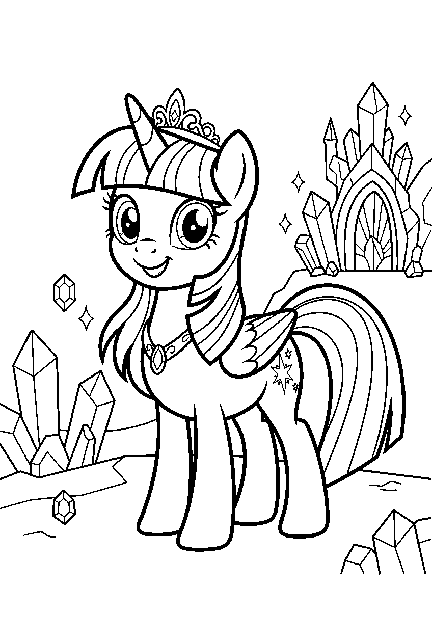 my little pony in crystal valley line art