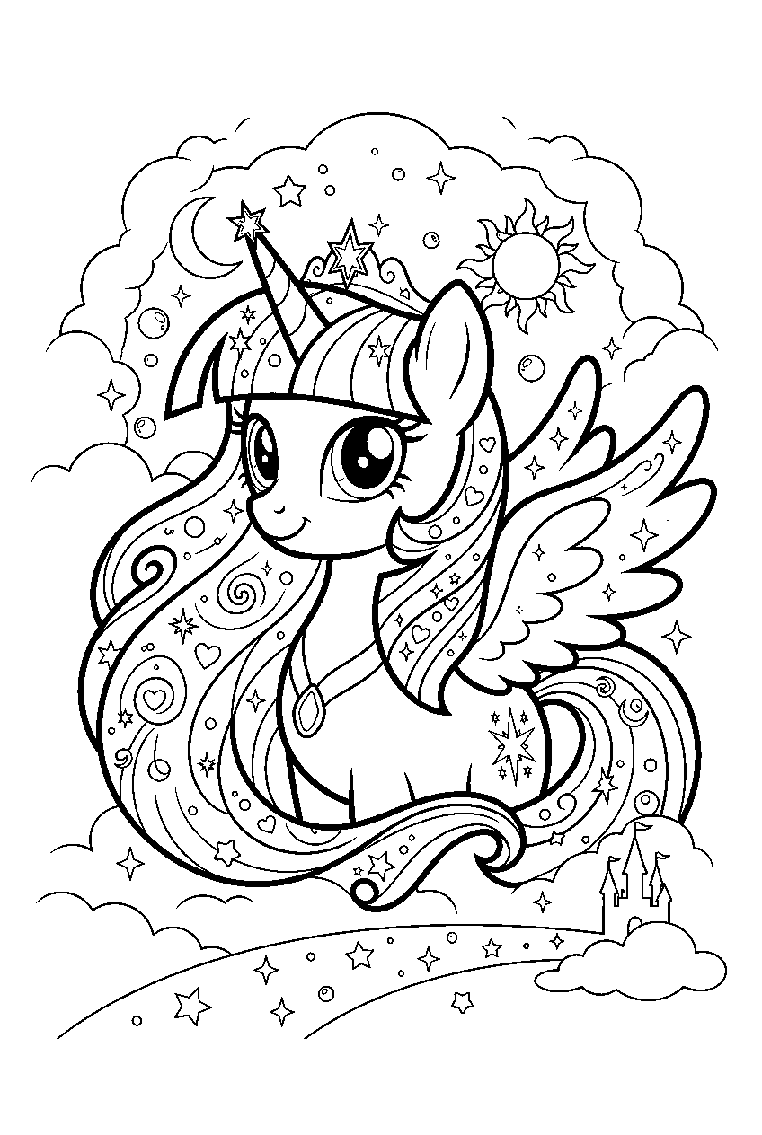 my little pony in dreamland line art