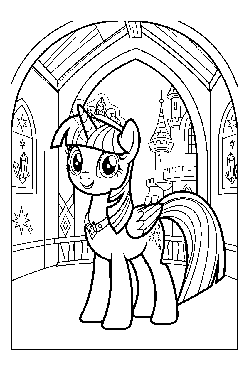 my little pony in friendship castle line art