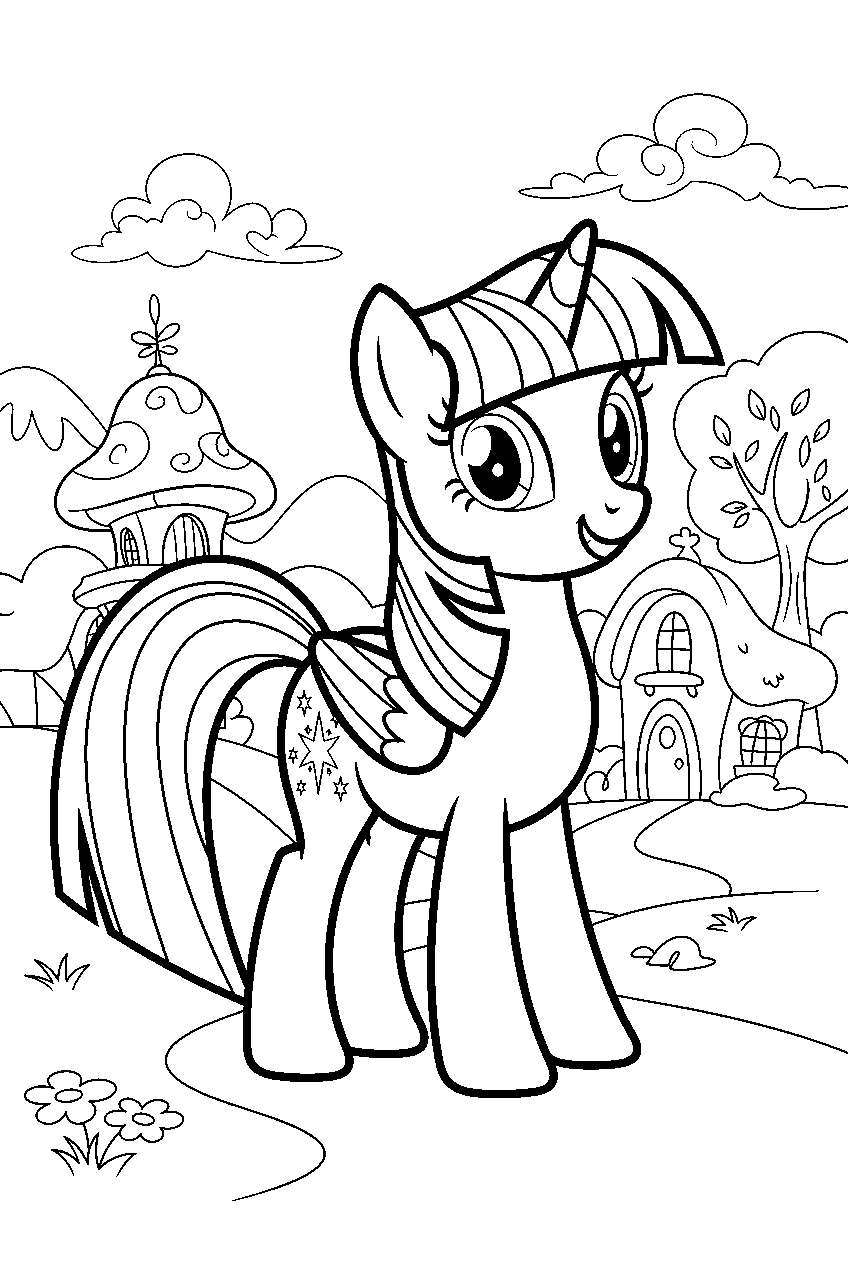 my little pony in ponyville line art