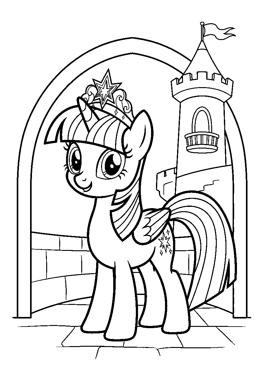 my little pony in princess castle line art