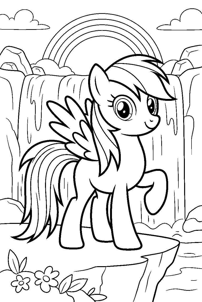my little pony in rainbow falls line art