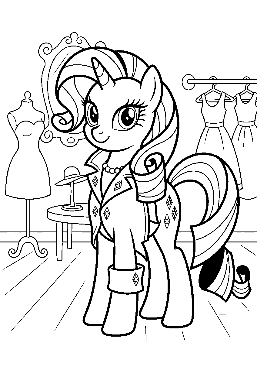 my little pony in rarity s boutique line art