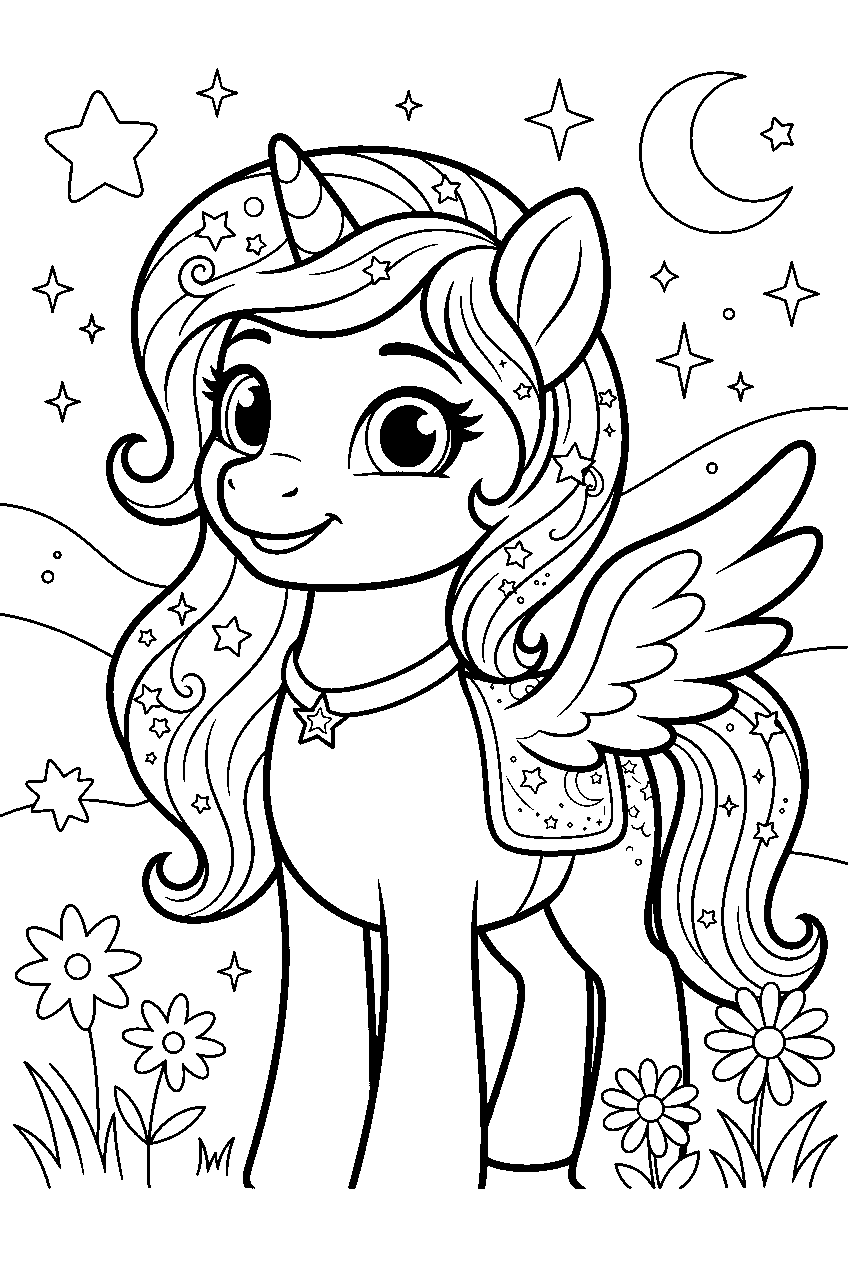 my little pony in starlight meadow line art