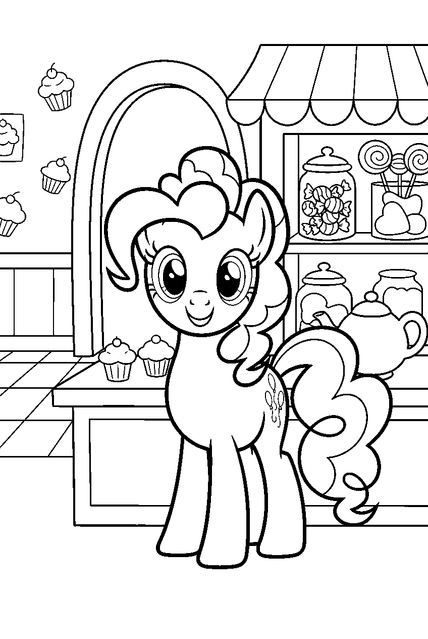 my little pony in sugarcube corner line art