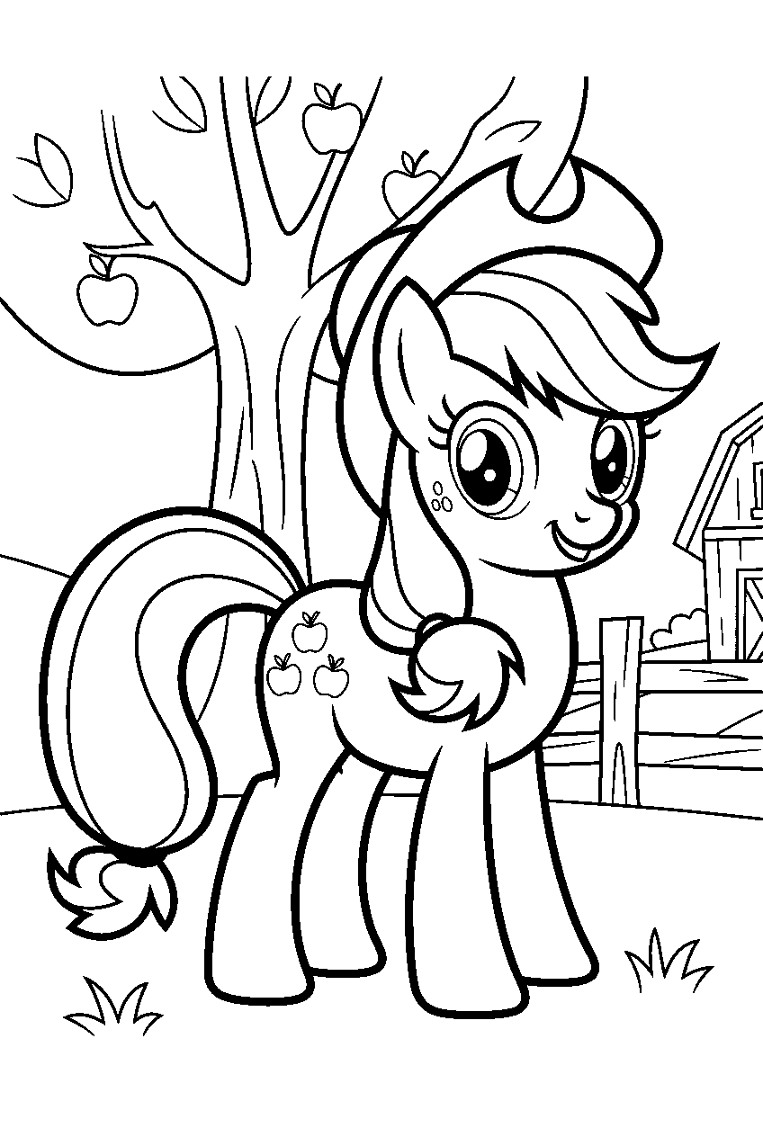 my little pony in sweet apple acres line art