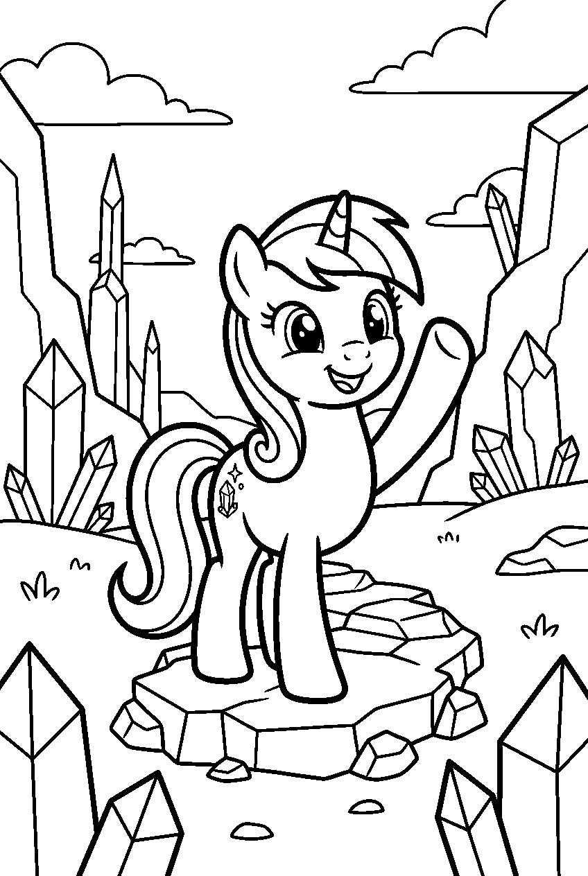 my little pony waving in crystal valley line art