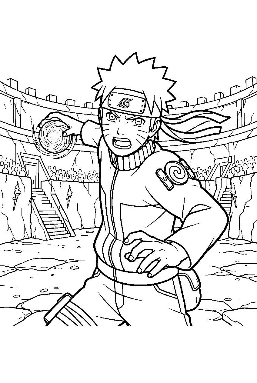naruto in battle arena line art
