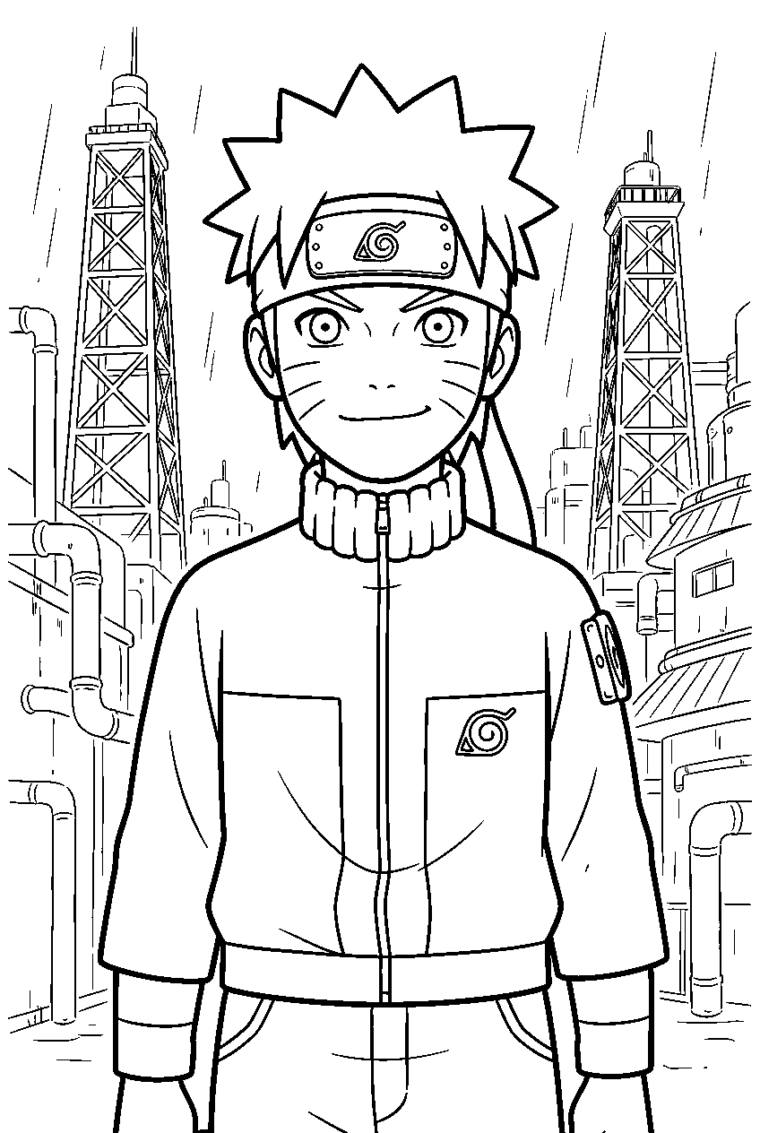 naruto in hidden rain village line art