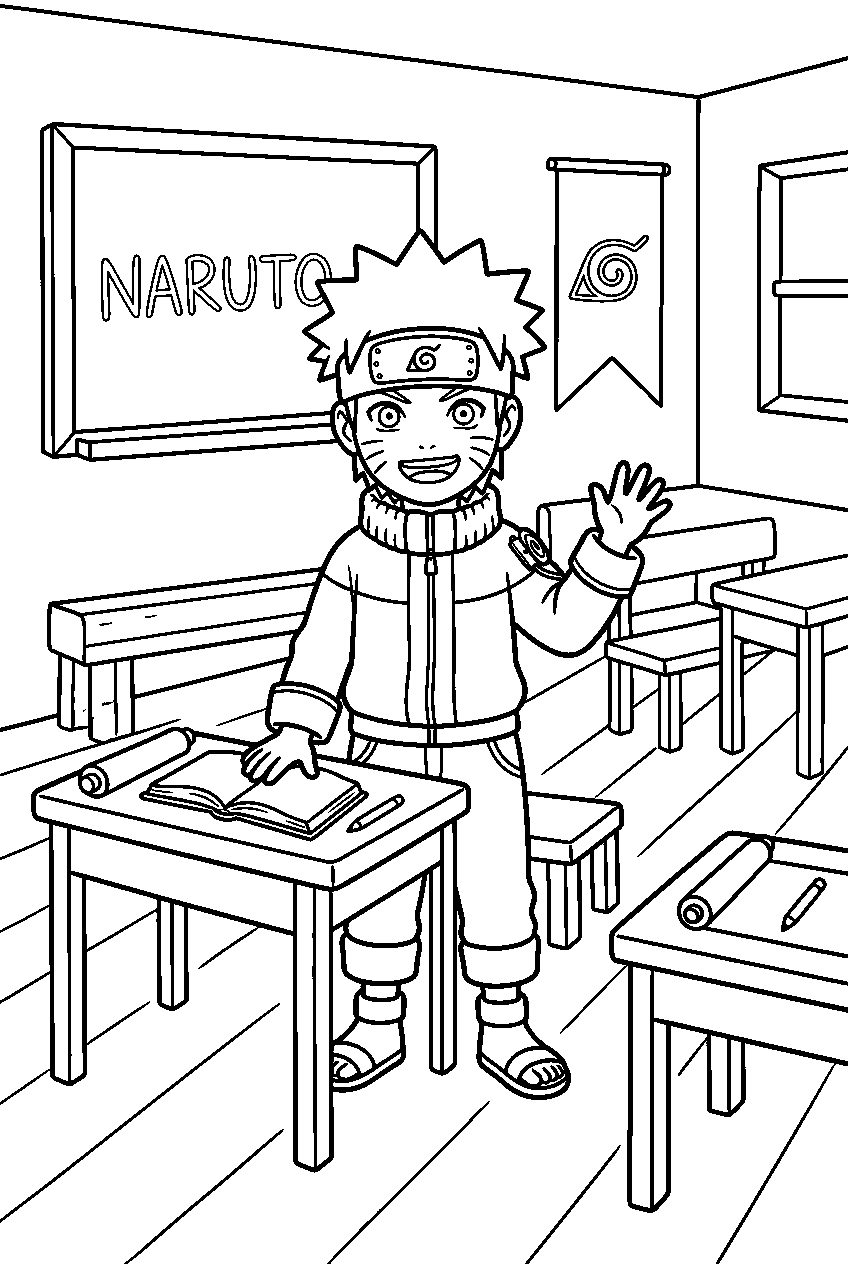 naruto in ninja academy line art