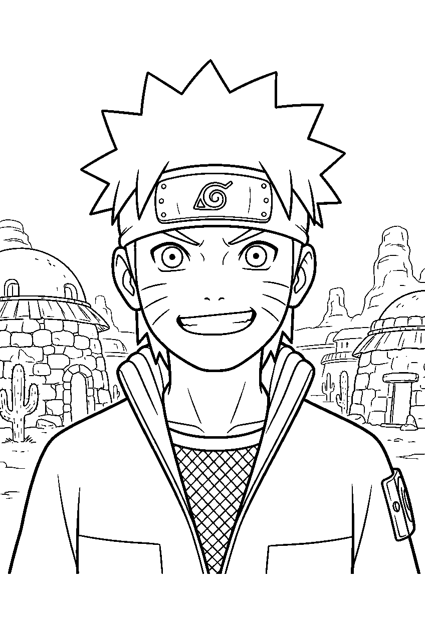 naruto in sand village line art
