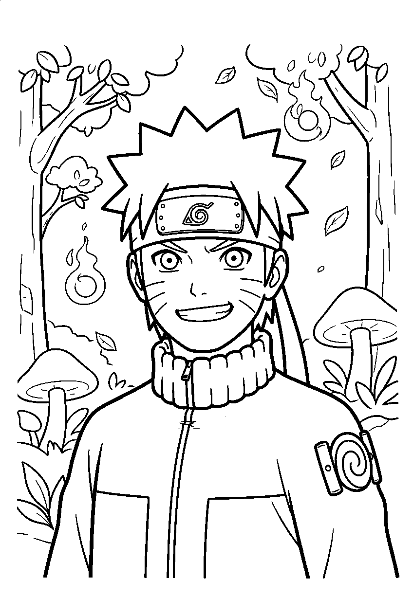 naruto in spirit forest line art