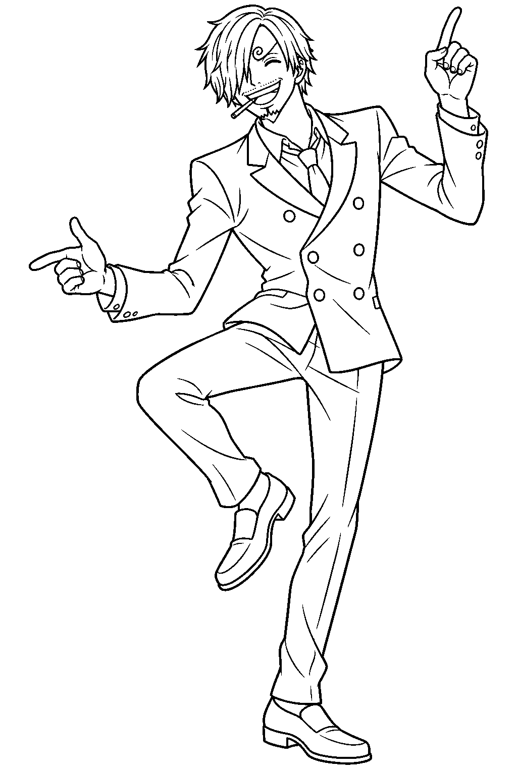 one piece sanji dancing line art