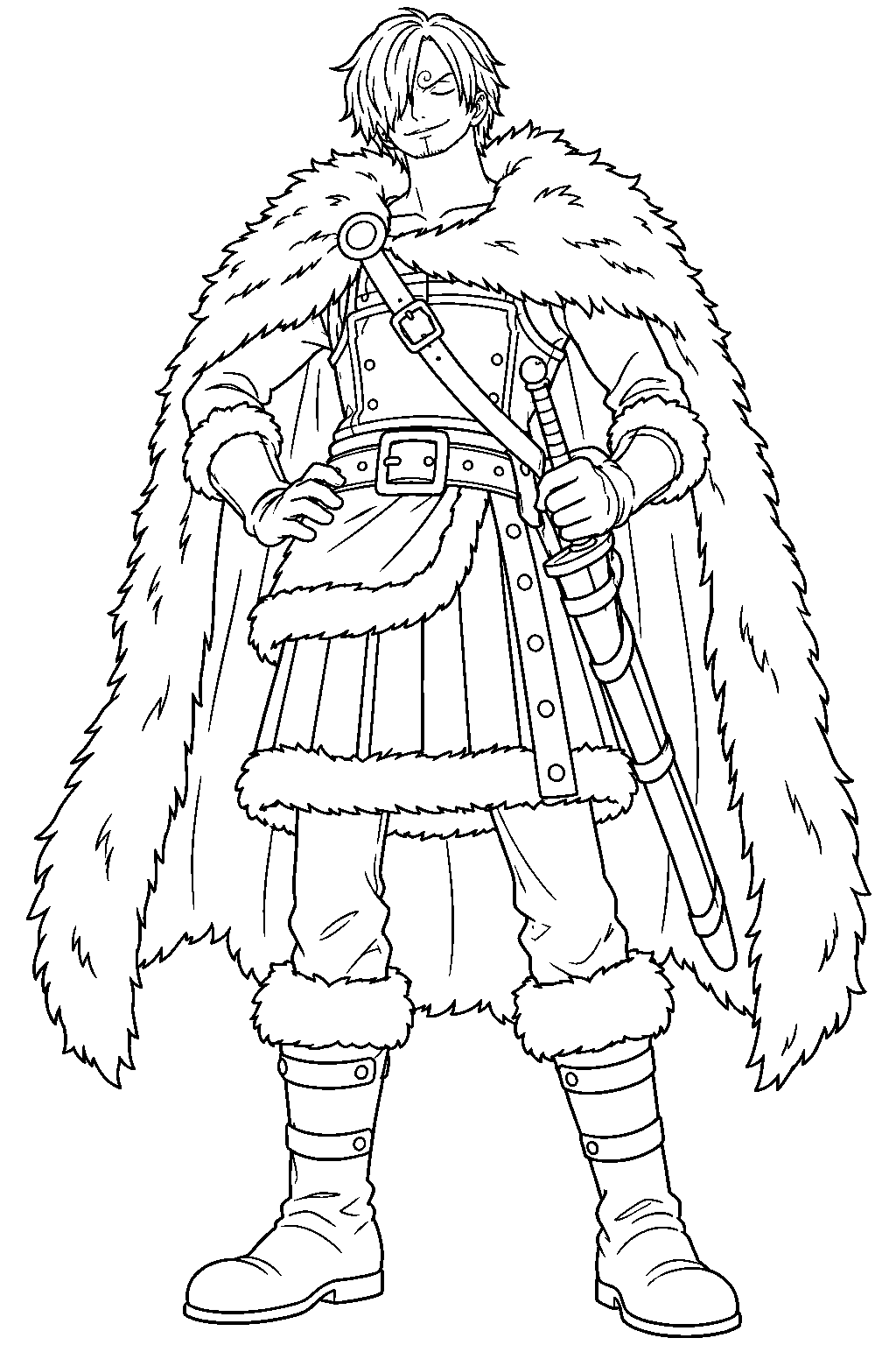 one piece sanji elbaf outfit line art