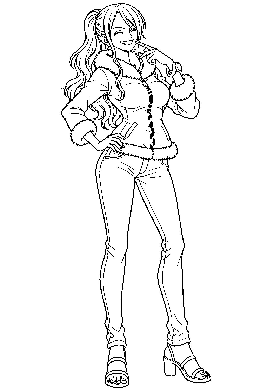 one piece sanji in nami s body line art