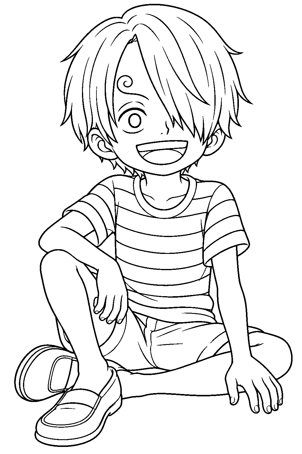 one piece sanji kid line art