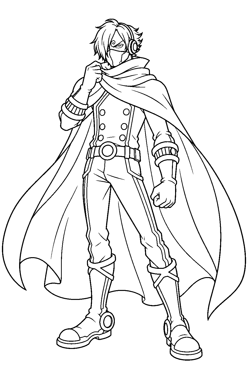 one piece sanji raid suit line art