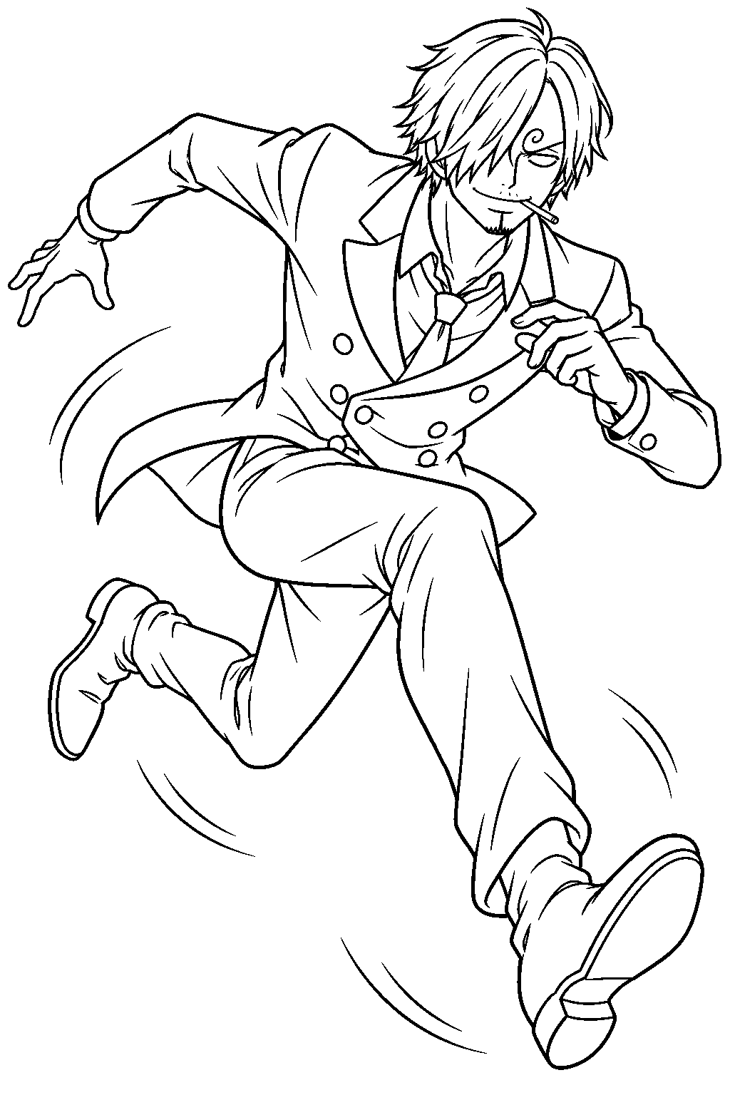 one piece sanji sky walk line art