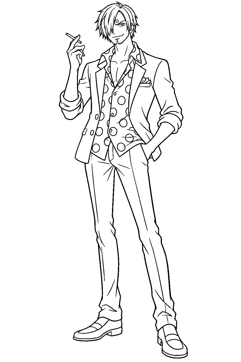 one piece sanji stampede outfit line art