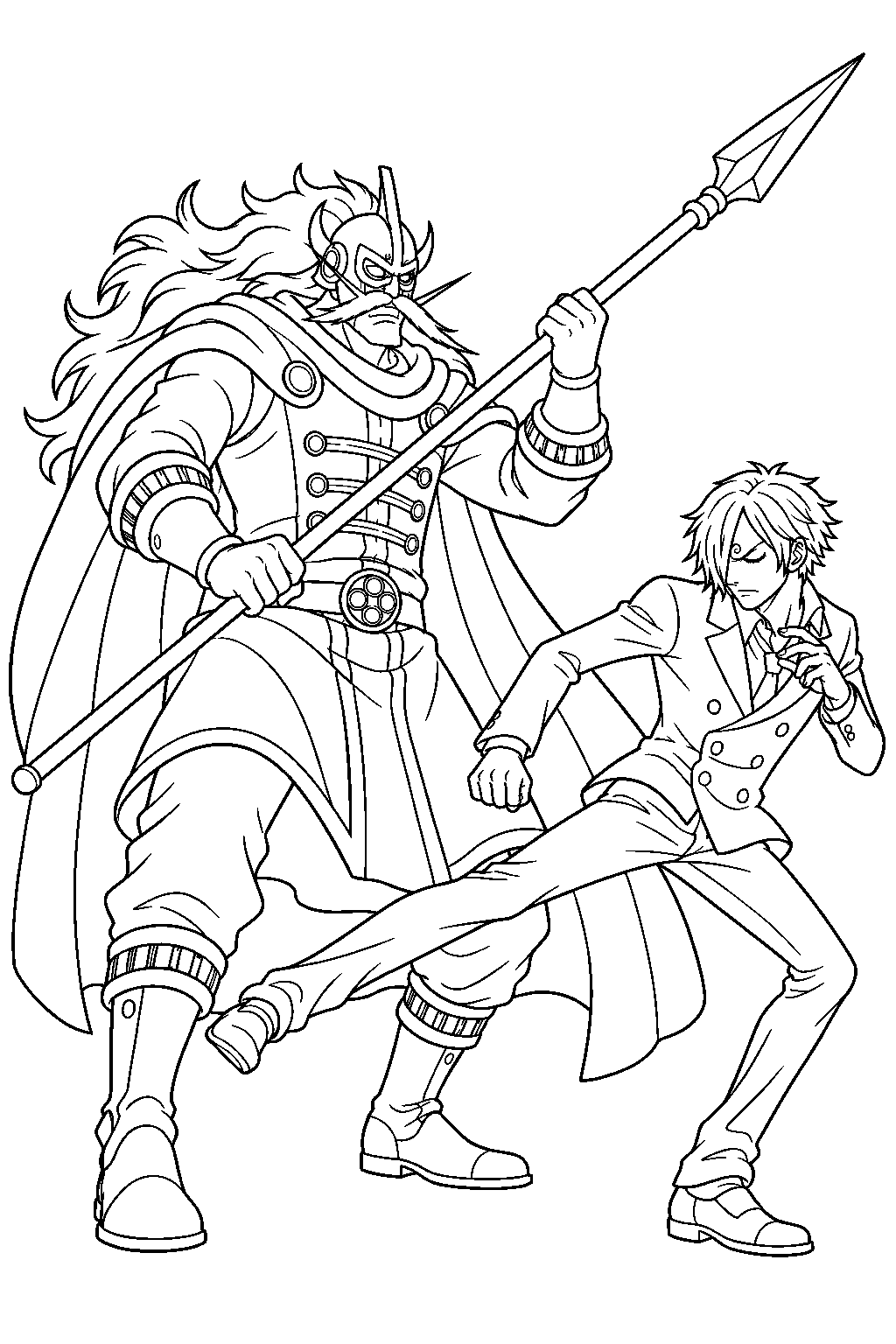 one piece sanji vs judge line art