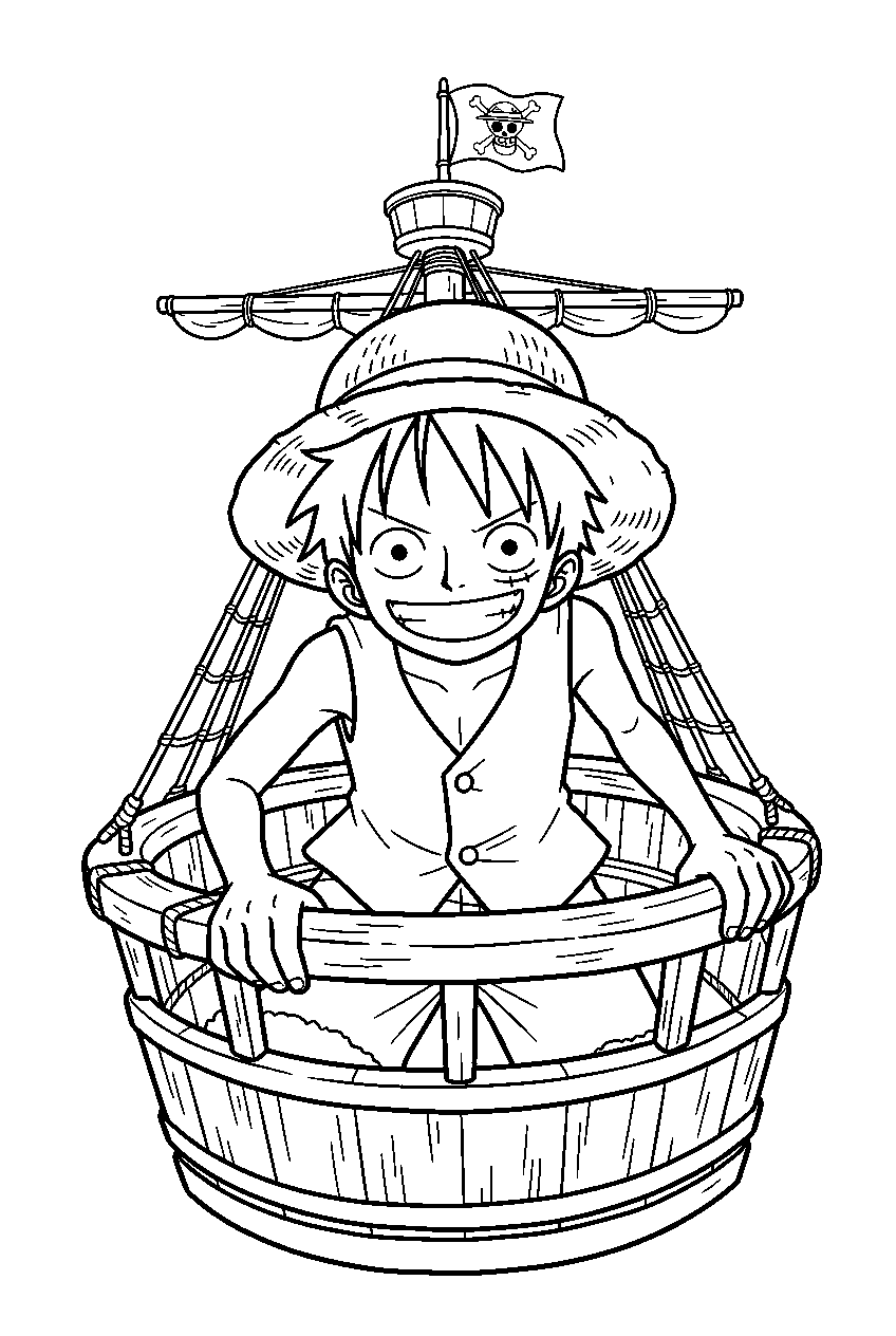 one piece characters in crow s nest line art