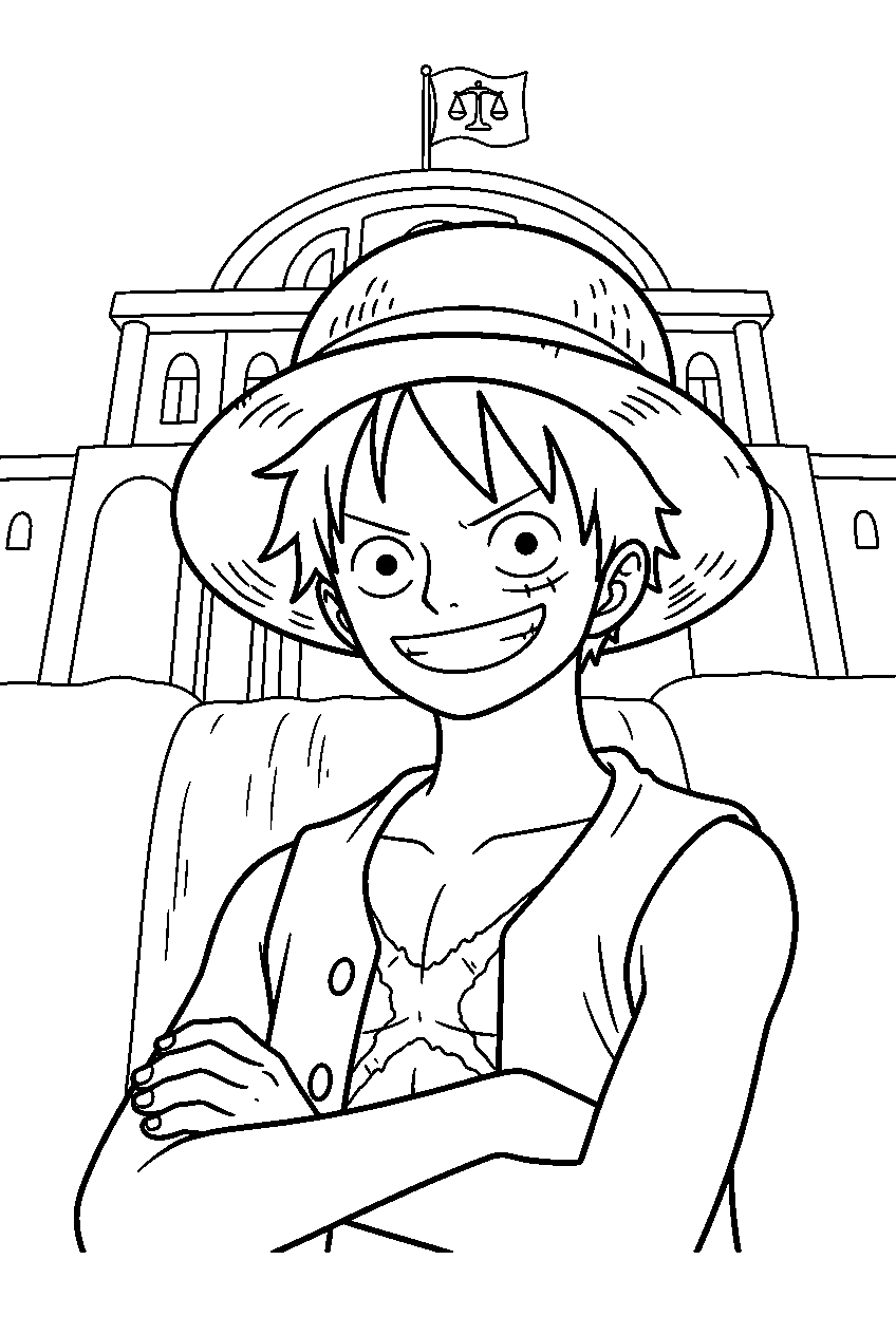 one piece characters in enies lobby line art
