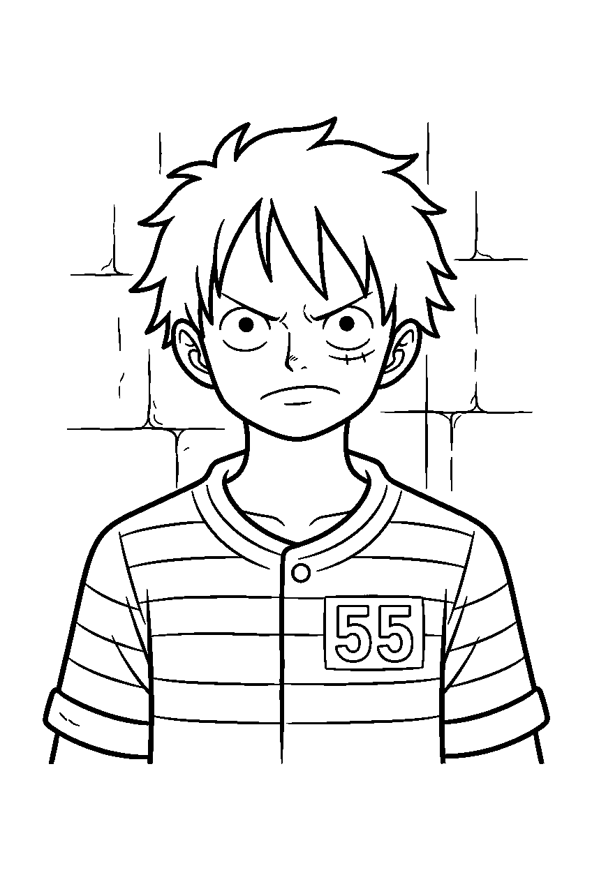 one piece characters in impel down line art