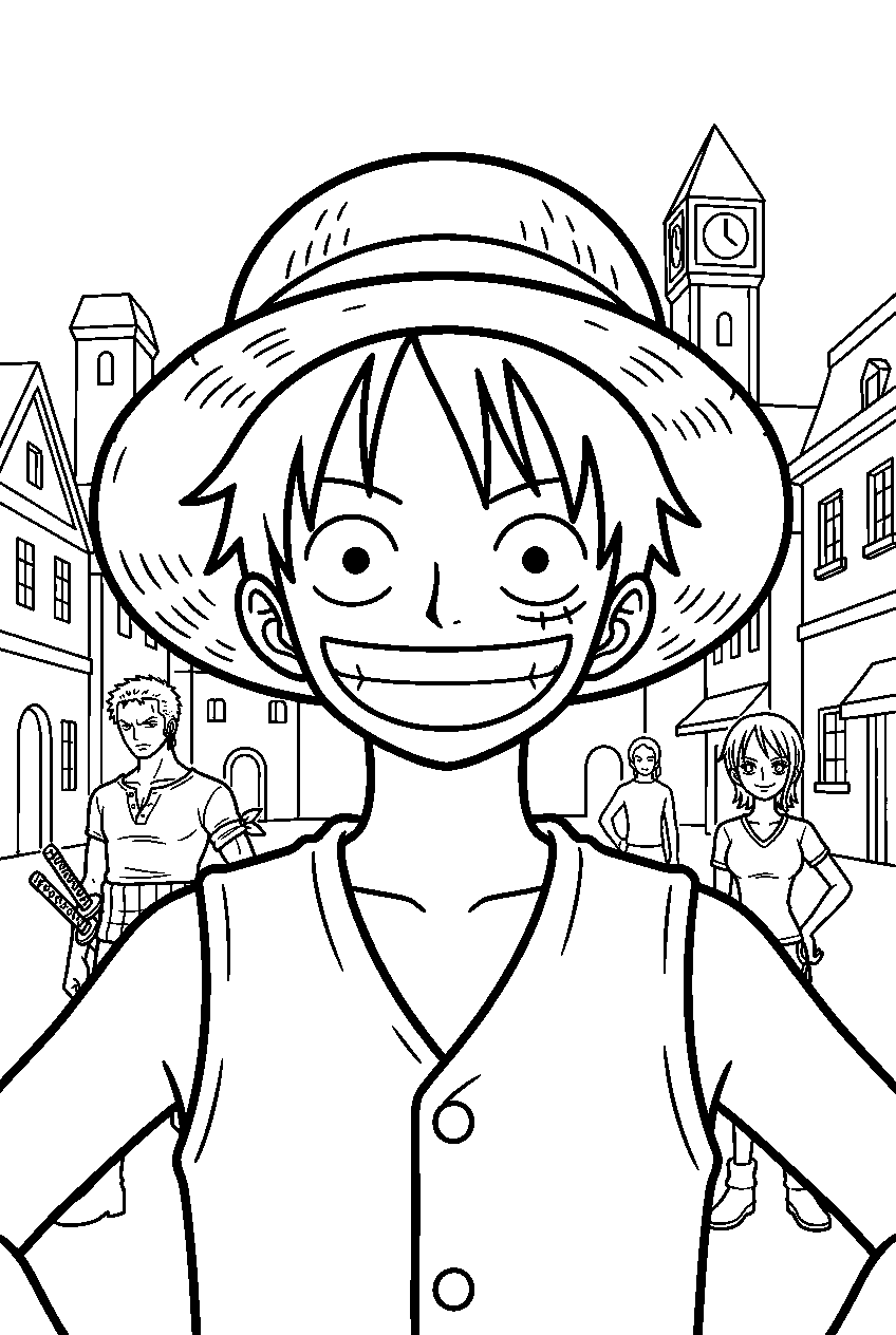 one piece characters in loguetown line art
