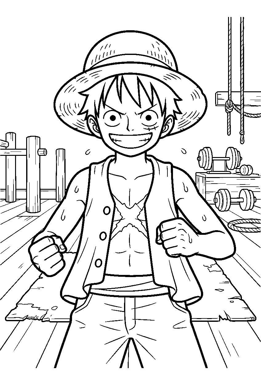 one piece characters in training grounds line art