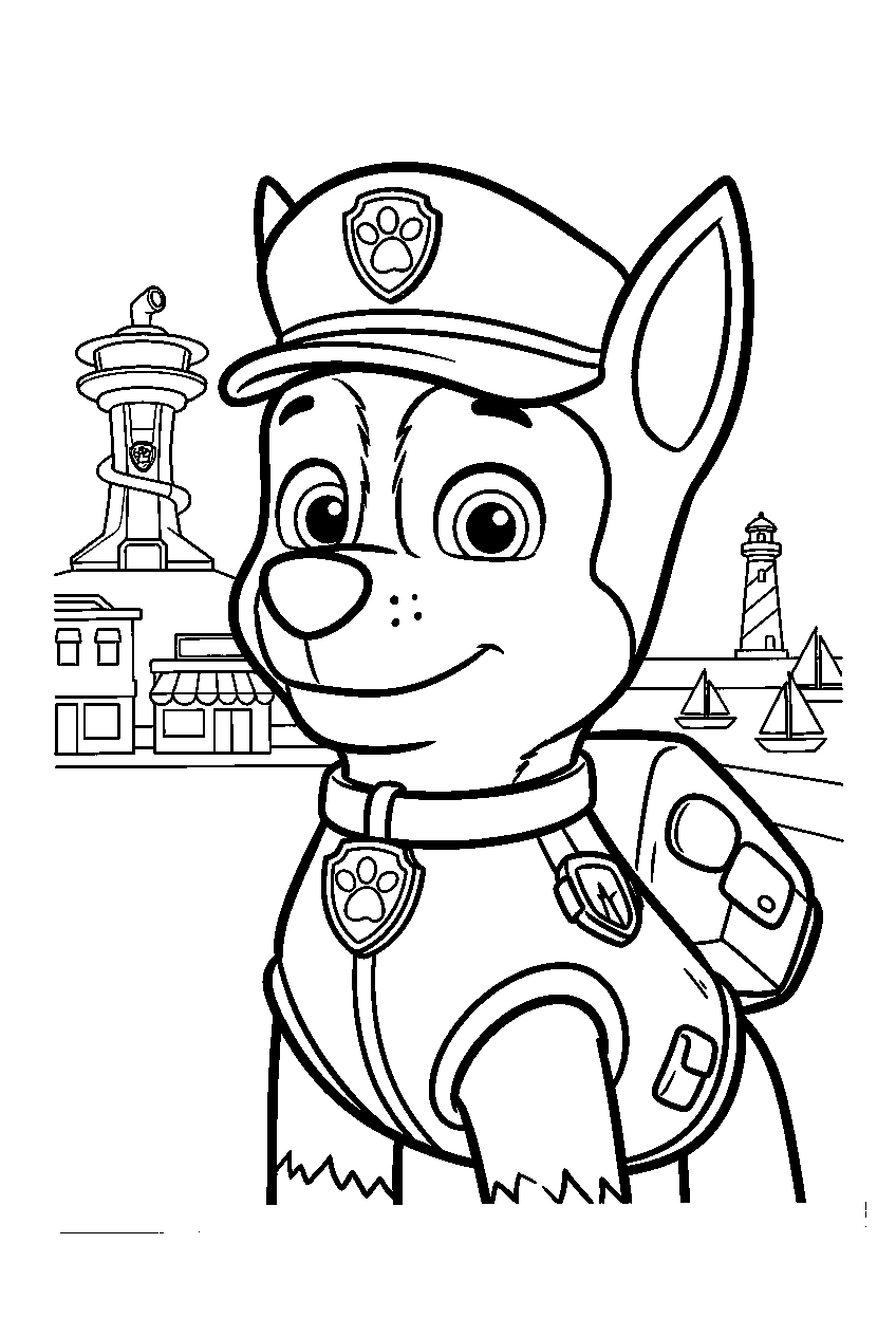 paw patrol characters in adventure bay line art
