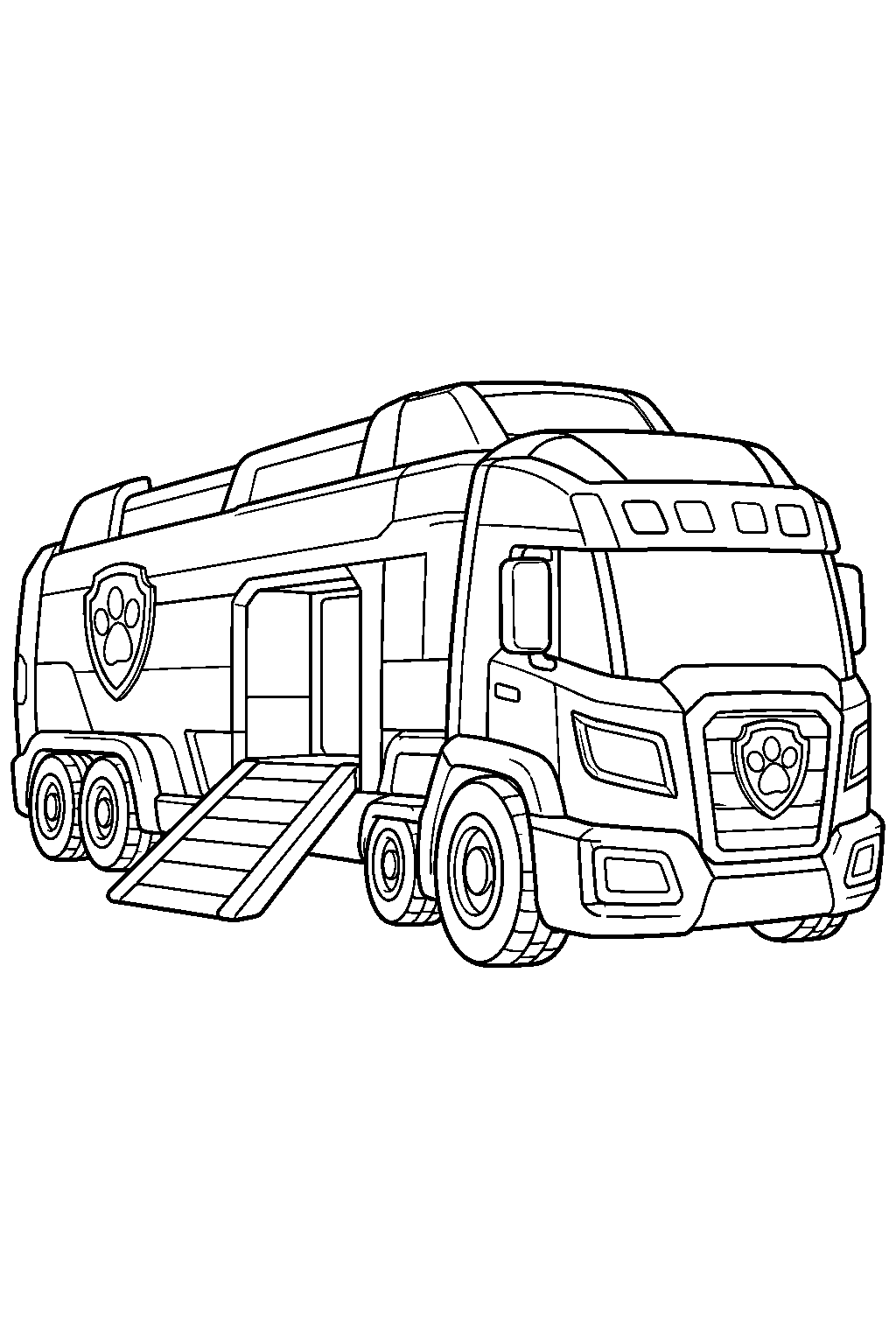 paw patrol paw patroller rescue truck line art
