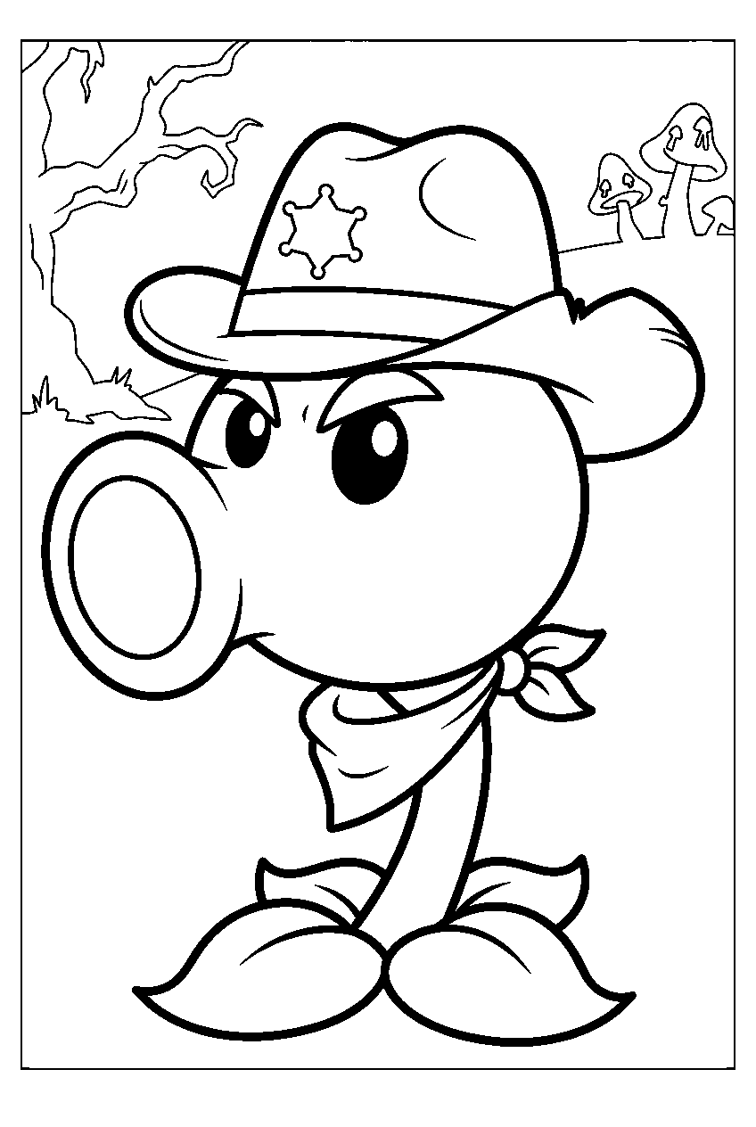 plants vs zombies in weirding woods line art