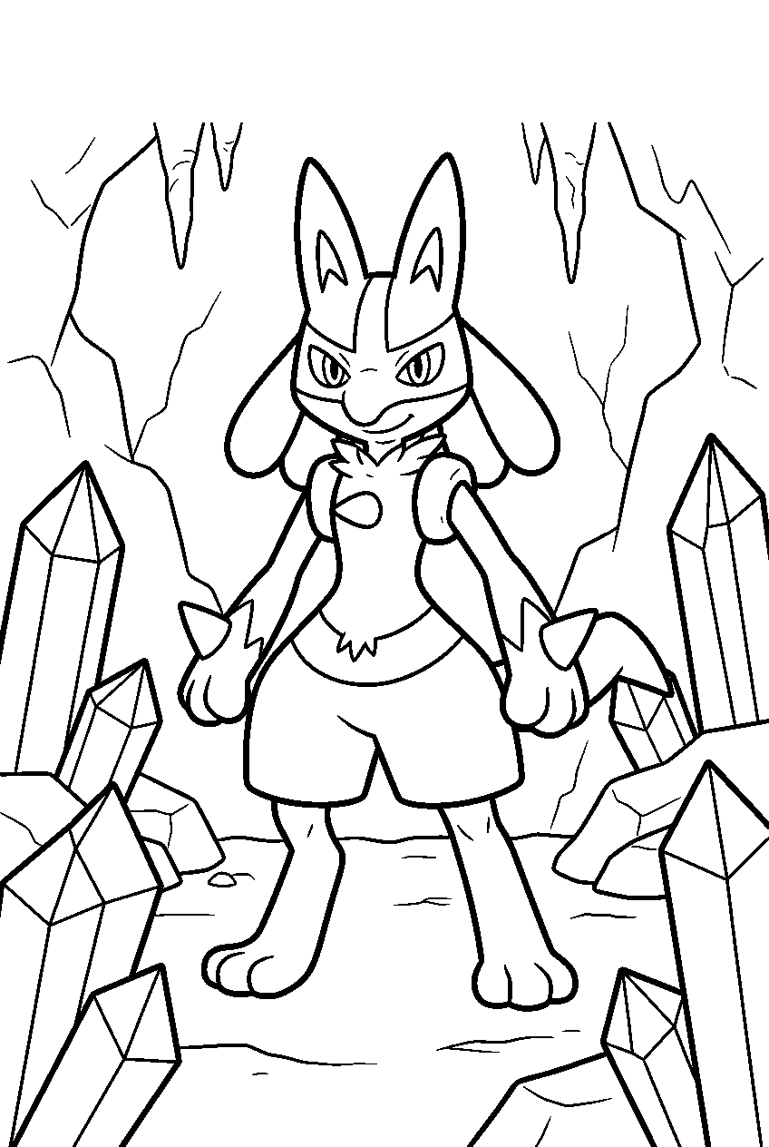 pokemon in crystal cave line art